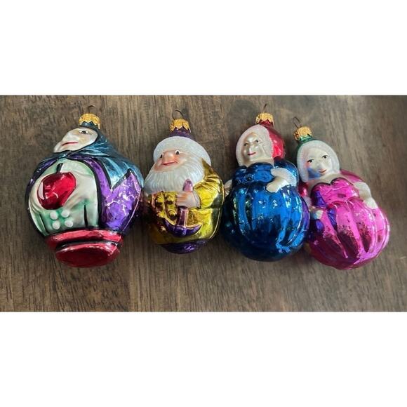 Vintage Enesco Calik’s Artsitry Polish glass ornaments set of 4 Christmas - Picture 1 of 12
